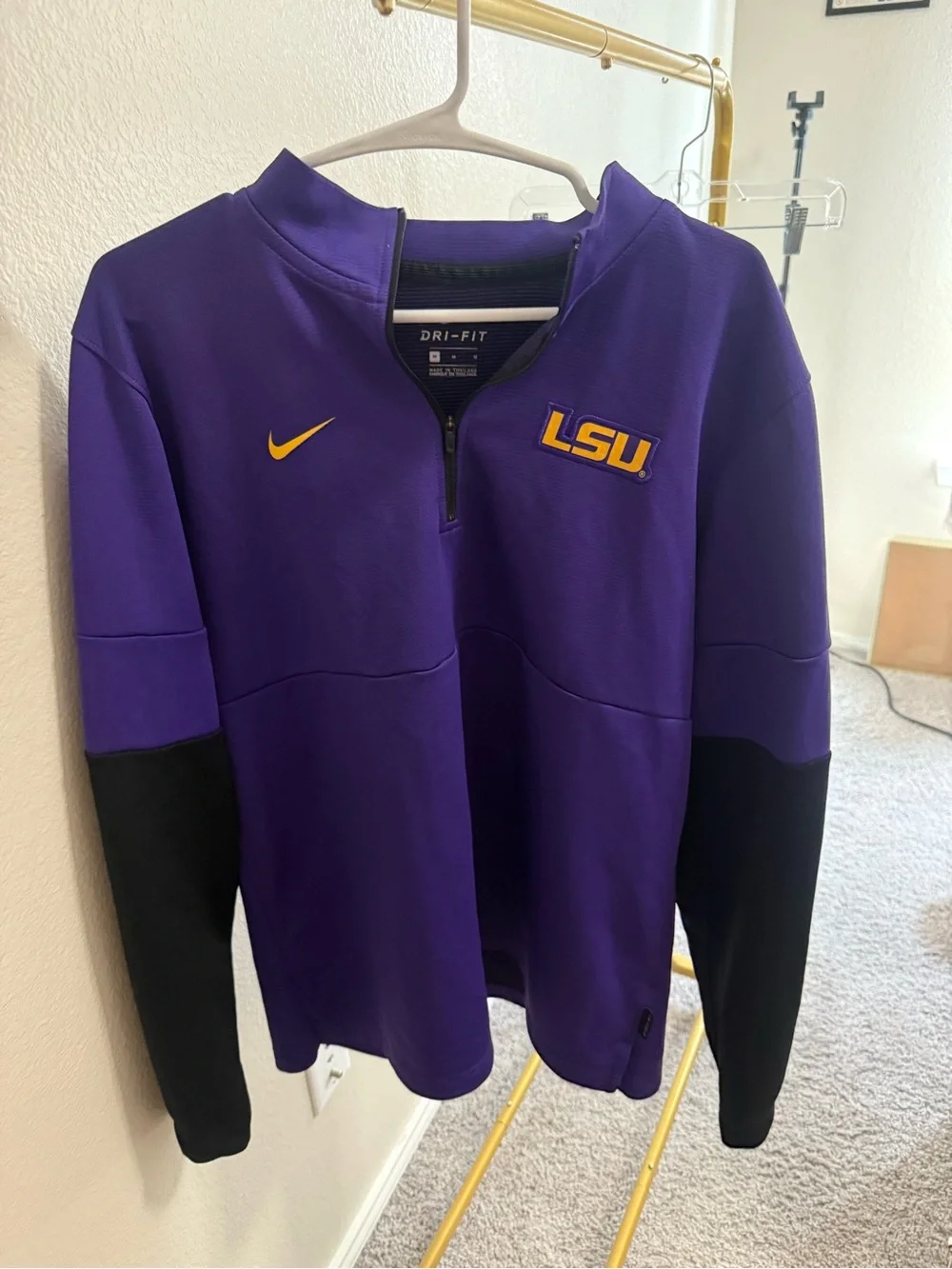 Nike Purple and Black LSU Dri-FIT Quarter Zip Pullover